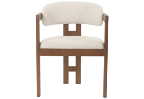 Eetkamerstoel Tribanto Bouclé Teddy stof - Walnoot eikenhout