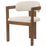 Eetkamerstoel Tribanto Bouclé Teddy stof - Walnoot eikenhout