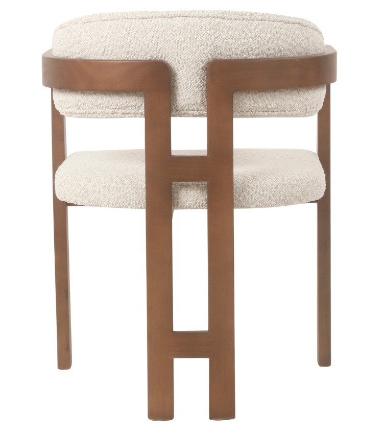 Eetkamerstoel Tribanto Bouclé Teddy stof - Walnoot eikenhout