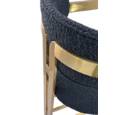 Barstoel Tribanto Bouclé Zwart stof - Geborsteld Goud
