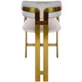 Barstoel Tribanto Velvet Taupe stof - Geborsteld Goud