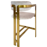 Barstoel Tribanto Velvet Taupe stof - Geborsteld Goud