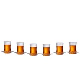 Turkse theeglazen Osuna met schaaltjes - 6-delig