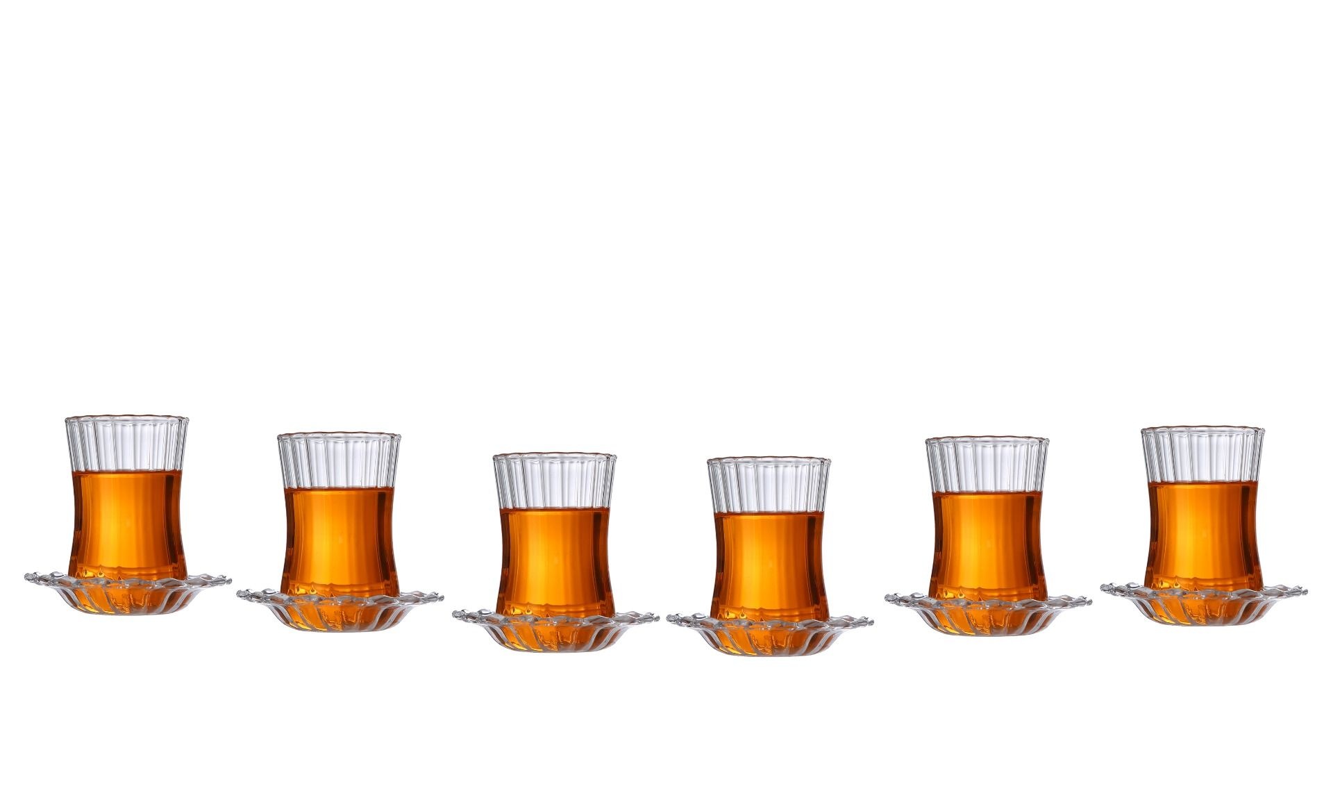 Turkse theeglazen Osuna met schaaltjes - 6-delig