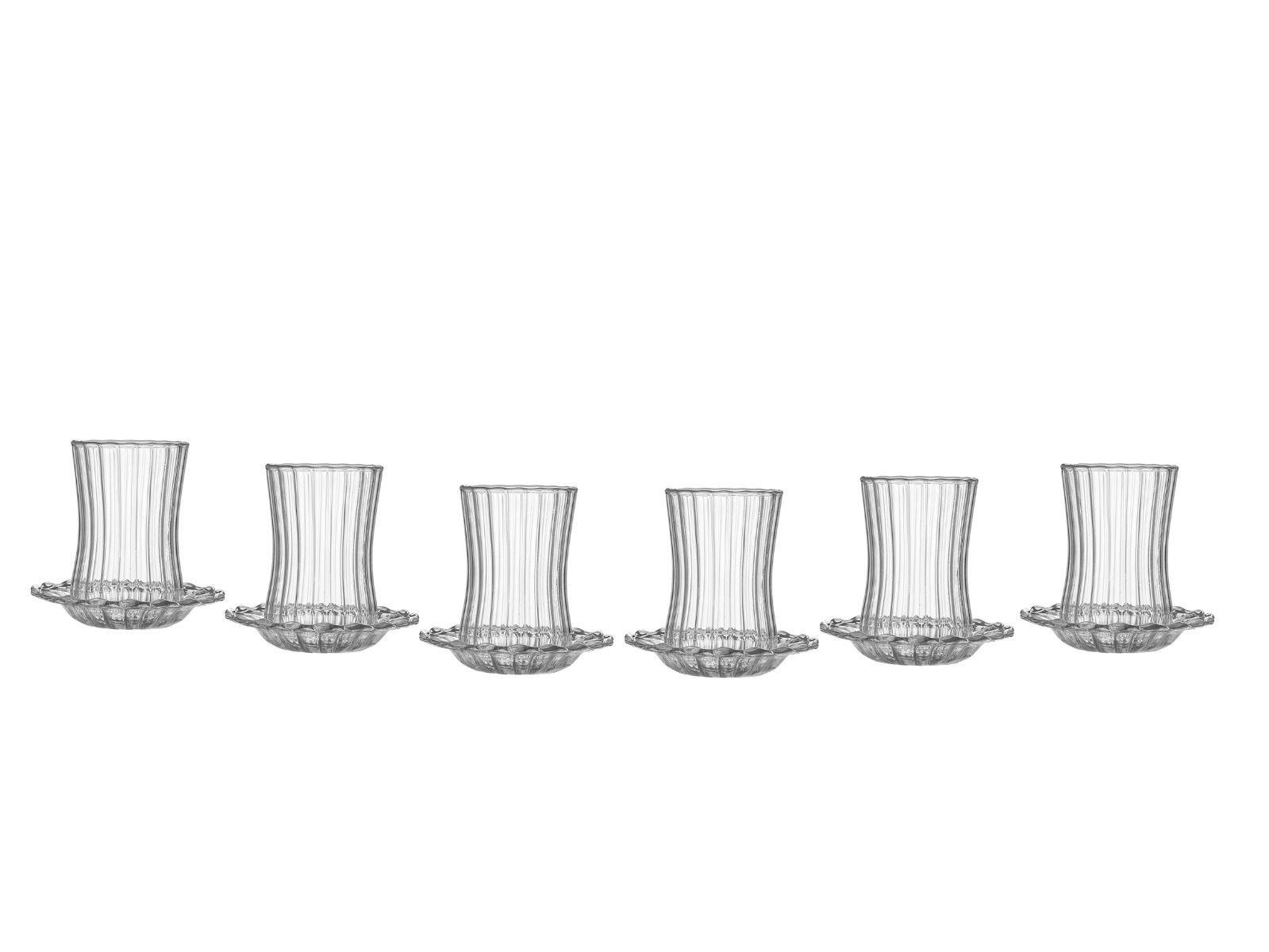 Turkse theeglazen Osuna met schaaltjes - 6-delig