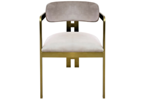 Eetkamerstoel Tribanto Velvet Taupe stof - Goud