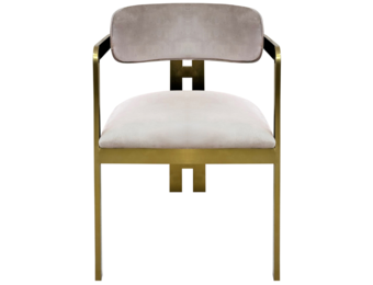 Eetkamerstoel Tribanto Velvet Taupe stof - Goud