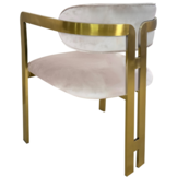 Eetkamerstoel Tribanto Velvet Taupe stof - Geborsteld Goud