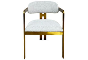 Eetkamerstoel Tribanto Bouclé Teddy stof - Goud