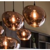 Hanglamp Apples Koper glas  3 lichts