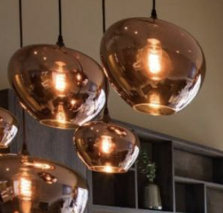 Hanglamp Apples Koper glas  3 lichts