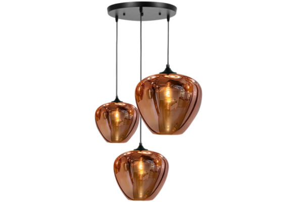 Hanglamp Apples Koper glas  3 lichts