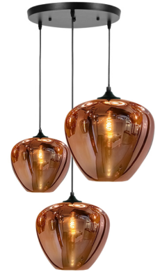 Hanglamp Apples Koper glas  3 lichts