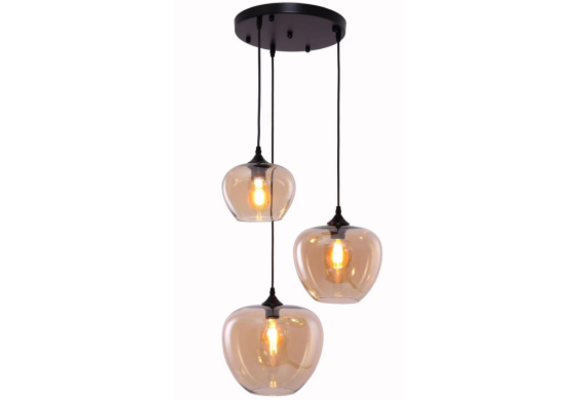 Hanglamp Apples - Amber glas  3 lichts