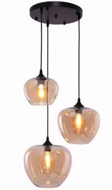 Hanglamp Apples - Amber glas 3 lichts
