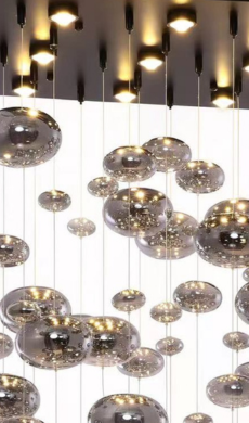 Hanglamp Bubbles Smoke glas  - Vierkant