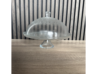 Glazen taarthouder / plateau met deksel 30 cm - Dante