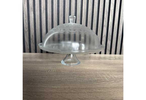 Glazen taarthouder / plateau met deksel 30 cm - Dante