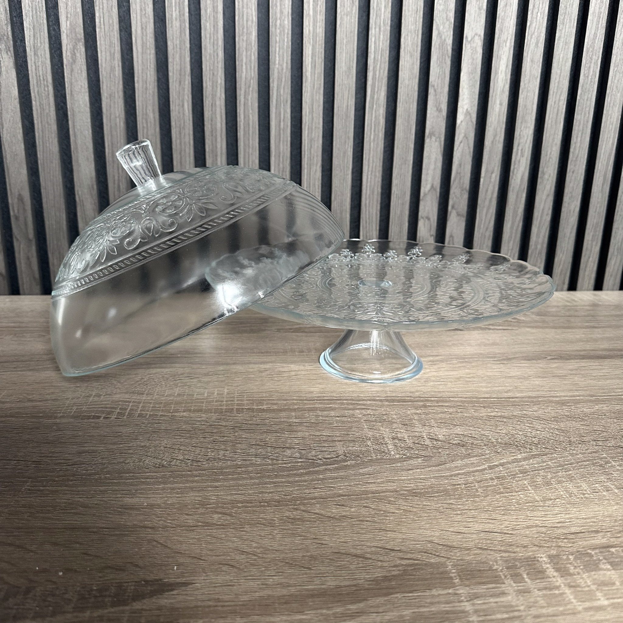 Glazen taarthouder / plateau met deksel 30 cm - Alinea