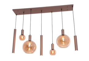 Hanglamp Aura  - Champagne - 7 lichts - Rechthoekig