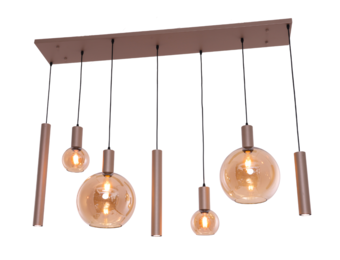 Hanglamp Aura  - Champagne - 7 lichts - Rechthoekig