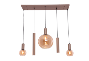 Hanglamp Aura  - Champagne - 5 lichts - Rechthoekig