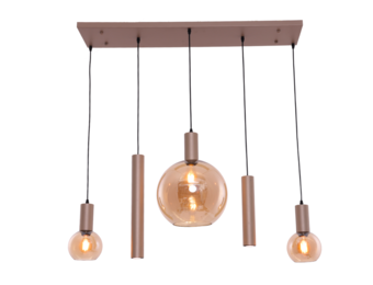 Hanglamp Aura  - Champagne - 5 lichts - Rechthoekig