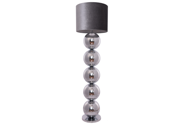 Bollenlamp - Zilver - Vloerlamp - Ronde Voet - brede bollen