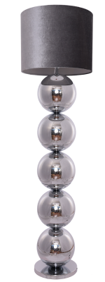 Bollenlamp - Zilver - Vloerlamp - Ronde Voet - brede bollen