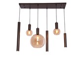 Hanglamp Aura  - Bruin - 6 lichts - Rechthoekig