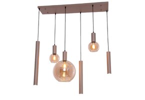 Hanglamp Aura  - Champagne - 6 lichts - Rechthoekig