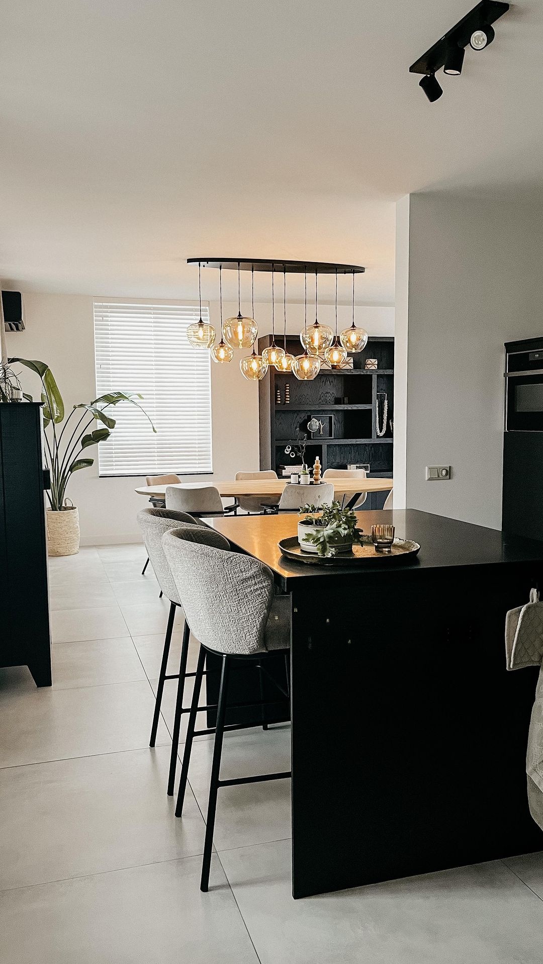 Hanglamp Apples Amber glas  10 lichts - Ovaal