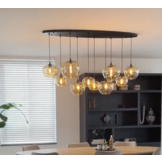Hanglamp Apples Amber glas  10 lichts - Ovaal