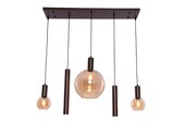 Hanglamp Aura  - Bruin - 5 lichts - Rechthoekig