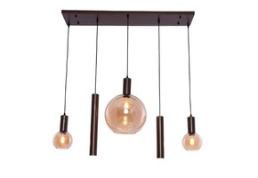 Hanglamp Aura  - Bruin - 5 lichts - Rechthoekig