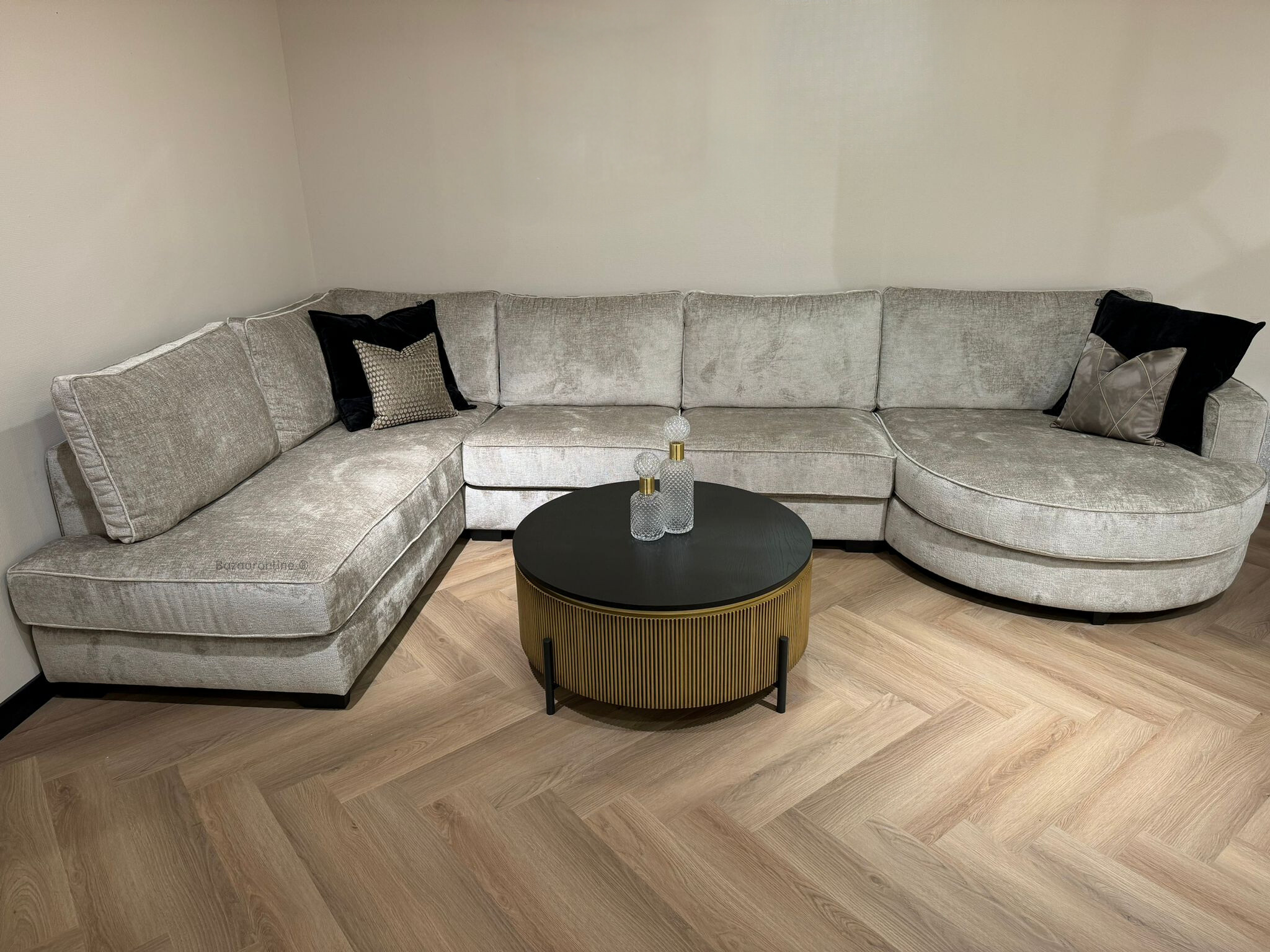 U-bank Oriane - Taupe chenille - Ronde lounge