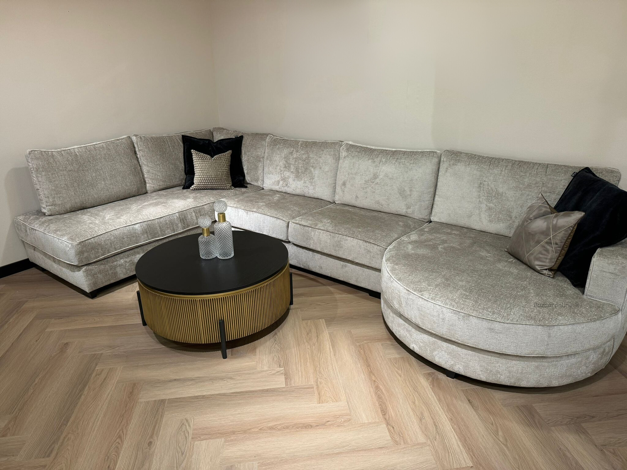 U-bank Oriane - Taupe chenille - Ronde lounge