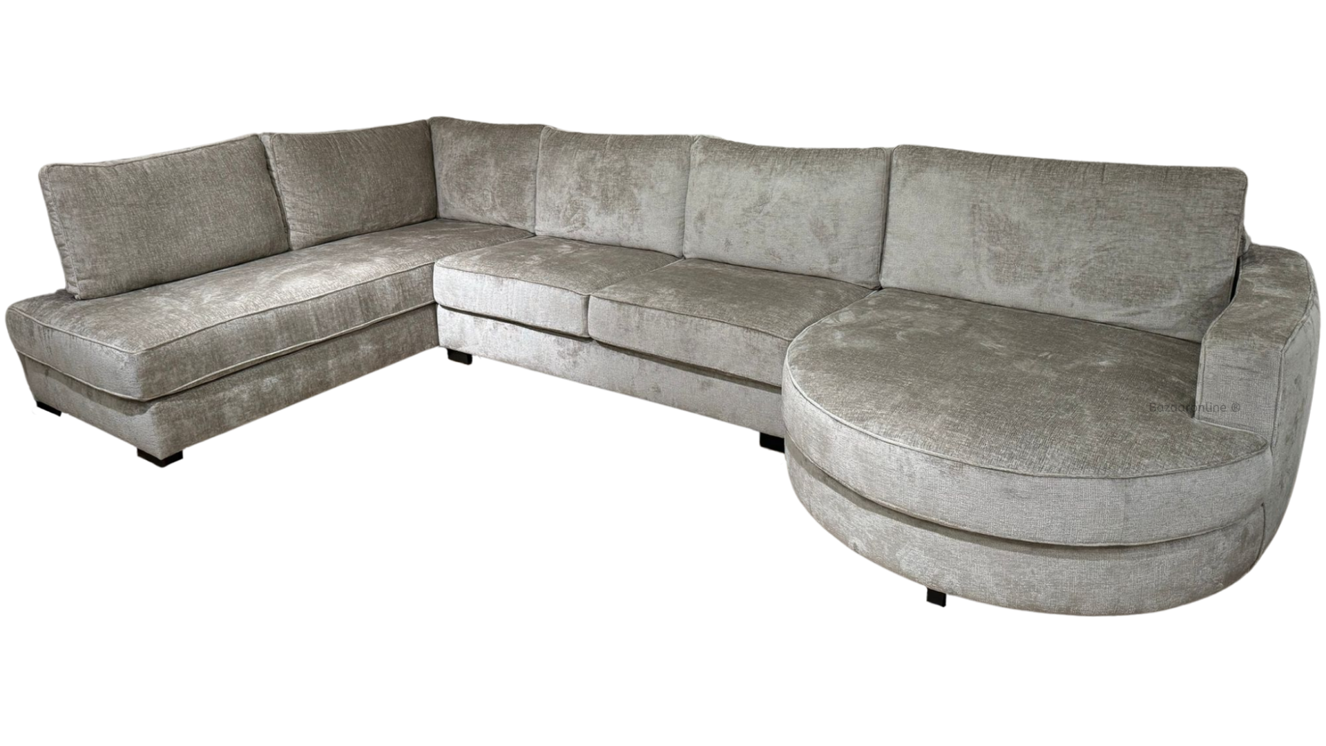 U-bank Oriane - Taupe chenille - Ronde lounge
