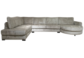 U-bank Oriane - Taupe chenille - Ronde lounge