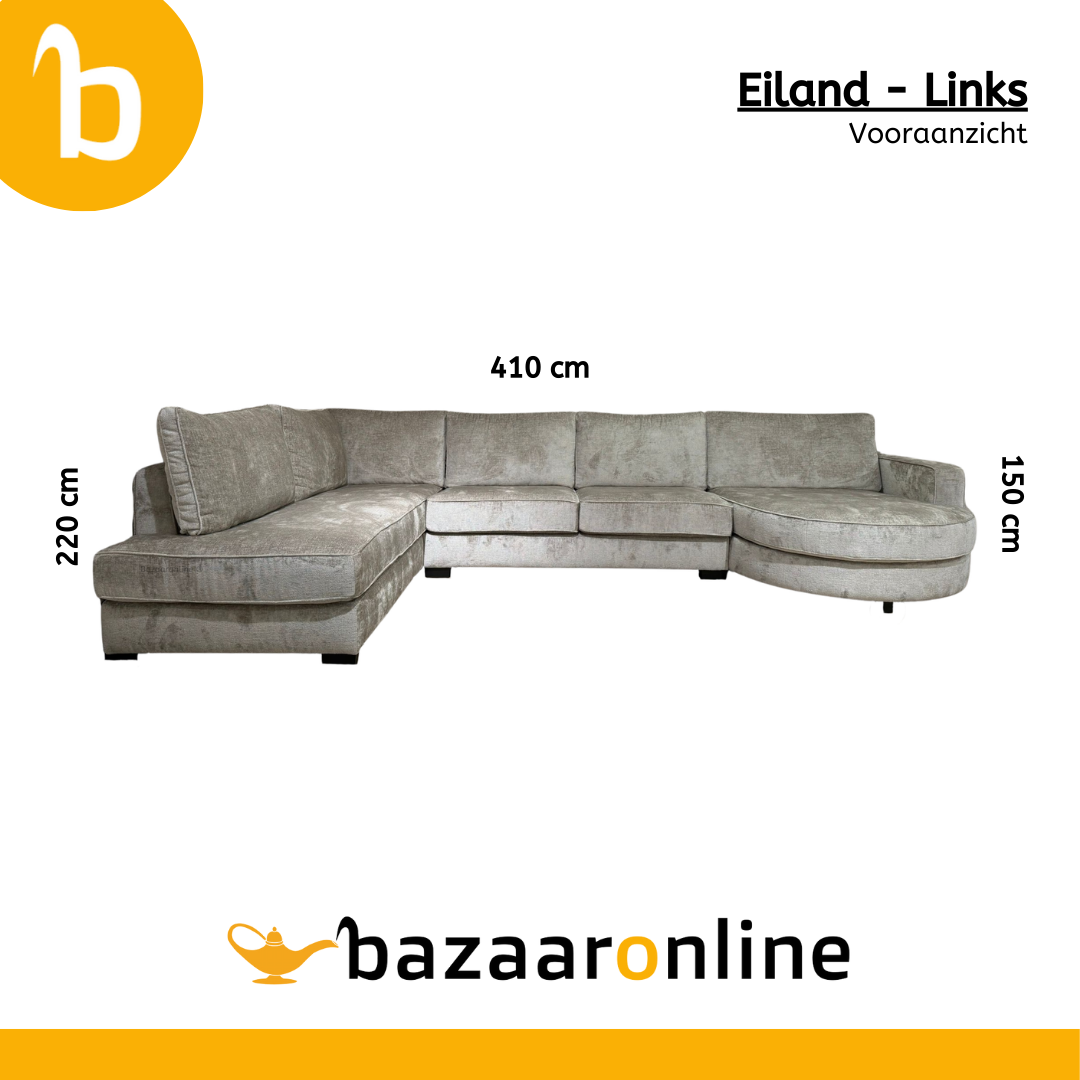 U-bank Oriane - Taupe chenille - Ronde lounge