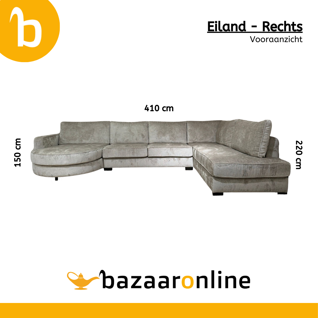 U-bank Oriane - Taupe chenille - Ronde lounge