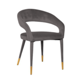 Eetkamerstoel Giulio Stone Grijs Velvet - Quartz 101