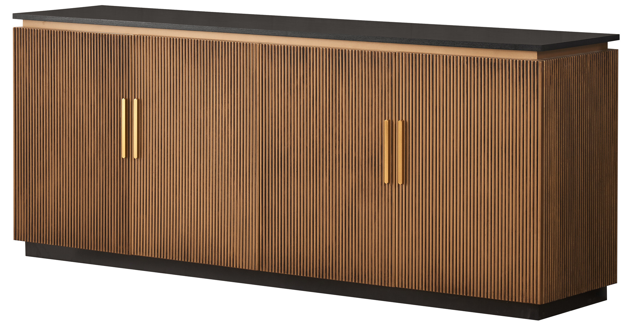 Dressoir Goldtown | Zwart Eiken Fineer  - 200 x 40 x 80 cm