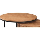 Salontafel Lis Rond - Natuurlijk eiken fineer - set van 2 - met opbergruimte