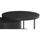 Salontafel Lis Rond - Zwart eiken fineer - set van 2 - met opbergruimte