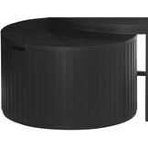 Salontafel Lis Rond - Zwart eiken fineer - set van 2 - met opbergruimte