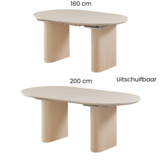 Eettafel Ovada | Gebroken Wit Eiken Fineer - Uitschuifbaar 160-200cm