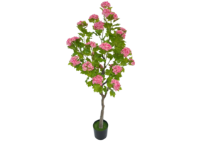 Kunsthortensia Boom 140 cm - Donkerroze