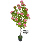 Kunsthortensia Boom 140 cm - Donkerroze