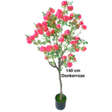 Kunstrozenboom 140 cm - Donkerroze